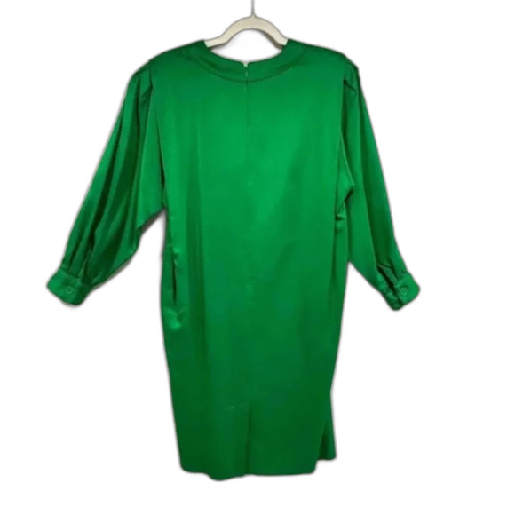 Stanley Sherman for Neiman Marcus Vintage Silk Dress – 1960's Emerald Green (16) - Picture 5 of 6